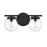 Meridian Traditional 2 Light 8" Bathroom Vanity, Matte Black/Clear