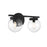 Meridian Traditional 2 Light 8" Bathroom Vanity, Matte Black/Clear