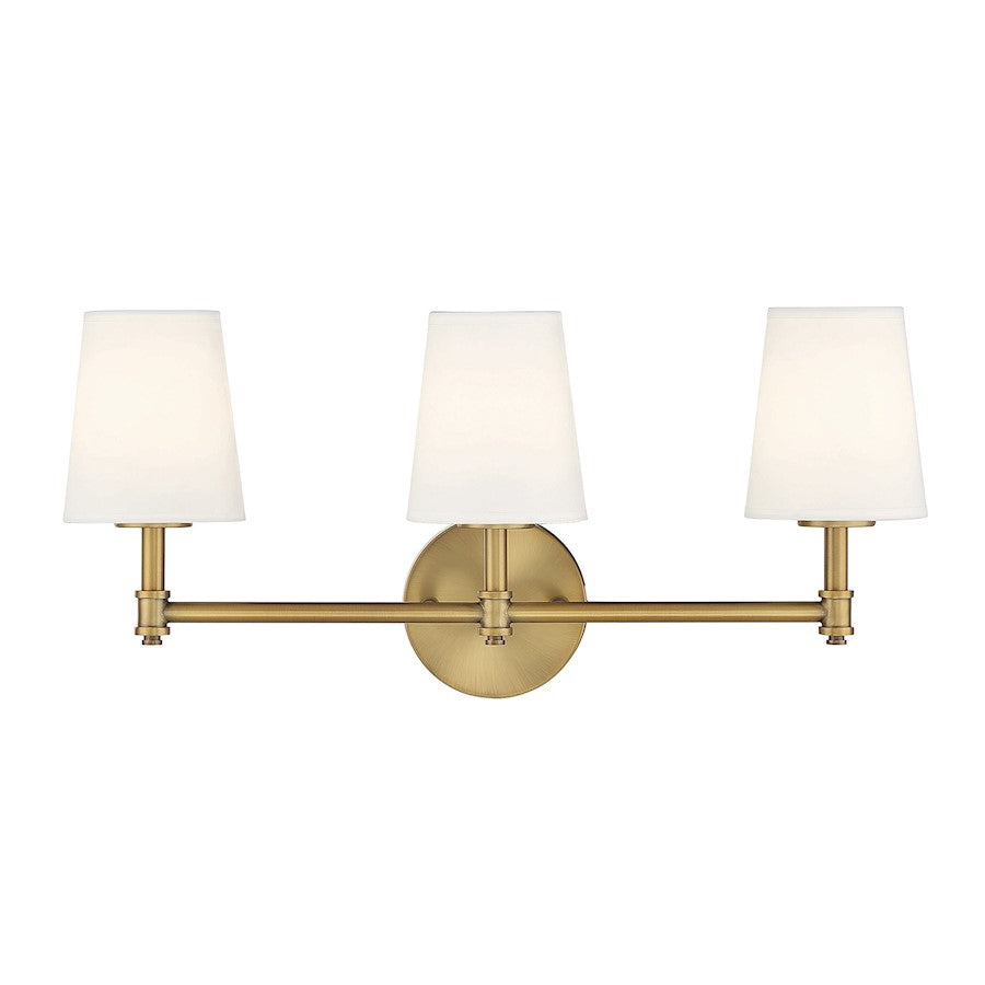 Savoy House 3-Light 24" Bathroom Vanity Light, Natural Brass/Linen - M80051NB