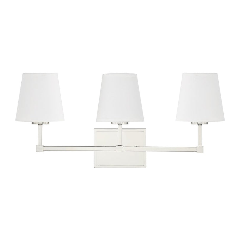 Meridian Contemporary 3 Light 9" Bathroom Vanity, Polished Nickel