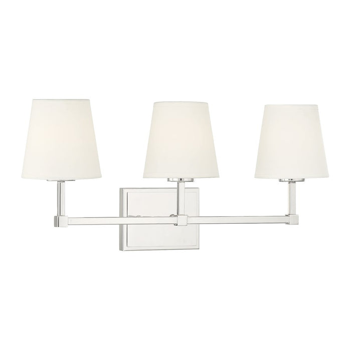 Meridian Contemporary 3 Light 9" Bathroom Vanity, Polished Nickel