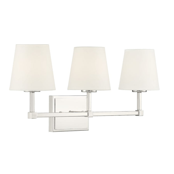 Meridian Contemporary 3 Light 9" Bathroom Vanity, Polished Nickel