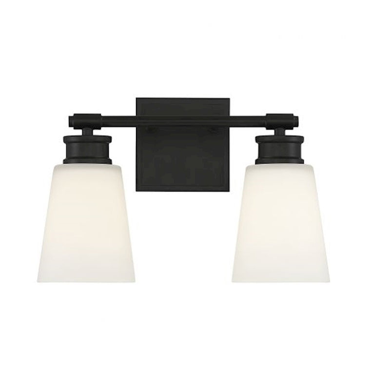 Savoy House 2-Light 14" Bathroom Vanity Light, Matte Black