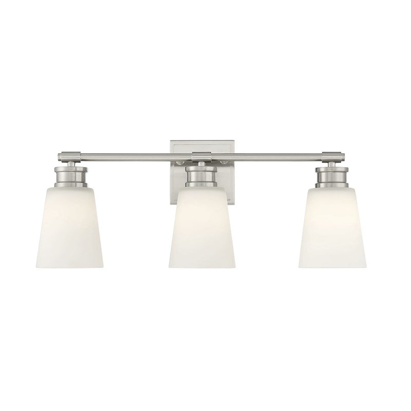 Savoy House 3-Light 23" Bathroom Vanity Light, Brushed Nickel