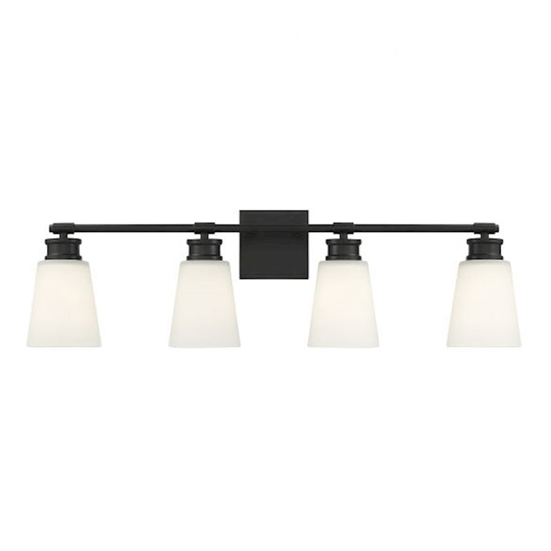 Savoy House 4-Light 31" Bathroom Vanity Light, Matte Black