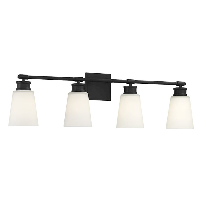 Savoy House 4-Light 31" Bathroom Vanity Light, Matte Black