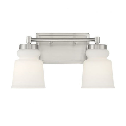 Savoy House 2-Light 15" Bathroom Vanity Light, Brushed Nickel/Milk - M80057BN