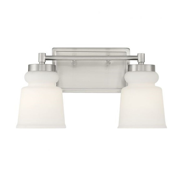 Savoy House 2-Light 15" Bathroom Vanity Light, Brushed Nickel/Milk - M80057BN