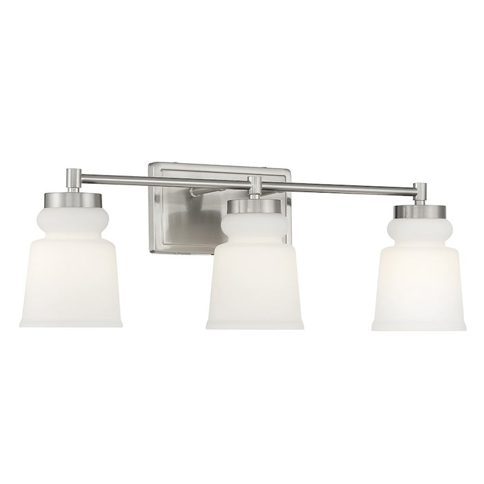 Savoy House 3-Light 24" Bathroom Vanity Light, Brushed Nickel/Milk