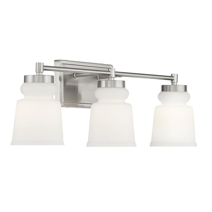 Savoy House 3-Light 24" Bathroom Vanity Light, Brushed Nickel/Milk