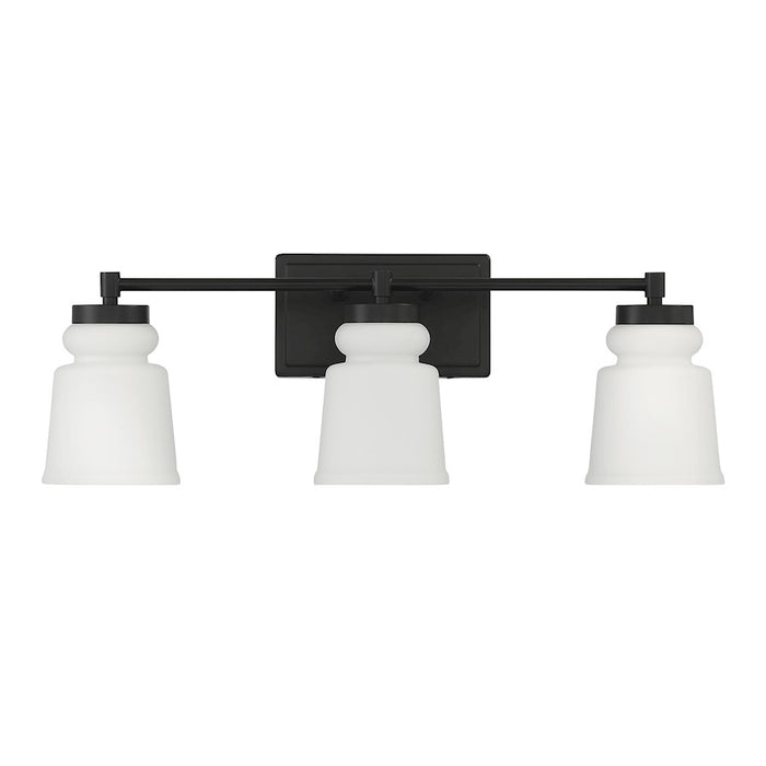 Savoy House 3-Light 24" Bathroom Vanity Light, Matte Black/Milk