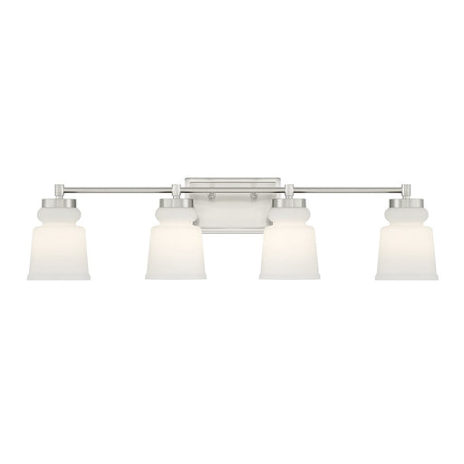 Savoy House 4-Light 32" Bathroom Vanity Light, Brushed Nickel/Milk - M80059BN