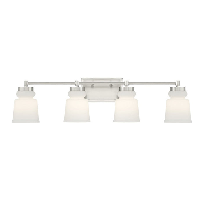 Savoy House 4-Light 32" Bathroom Vanity Light, Brushed Nickel/Milk - M80059BN