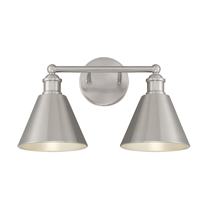 Savoy House 2-Light 17" Bathroom Vanity Light, Brushed Nickel/Brass