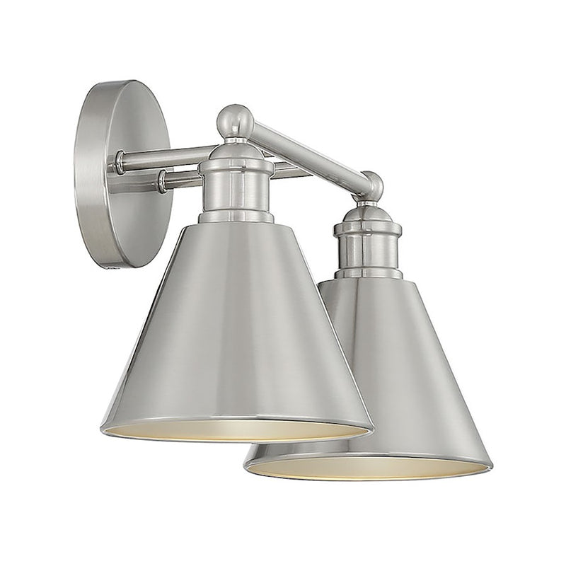 Savoy House 2-Light 17" Bathroom Vanity Light, Brushed Nickel/Brass