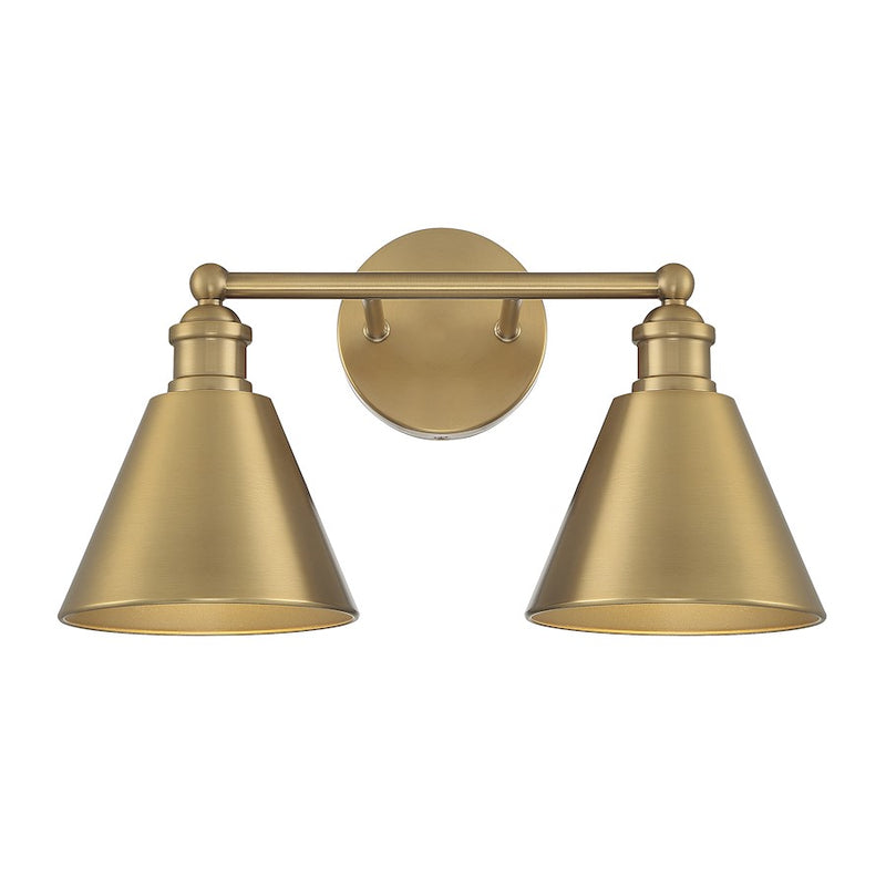 Savoy House 2-Light 17" Bathroom Vanity, Brass/Brass/Brass