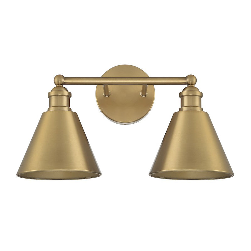 Savoy House 2-Light 17" Bathroom Vanity, Brass/Brass/Brass