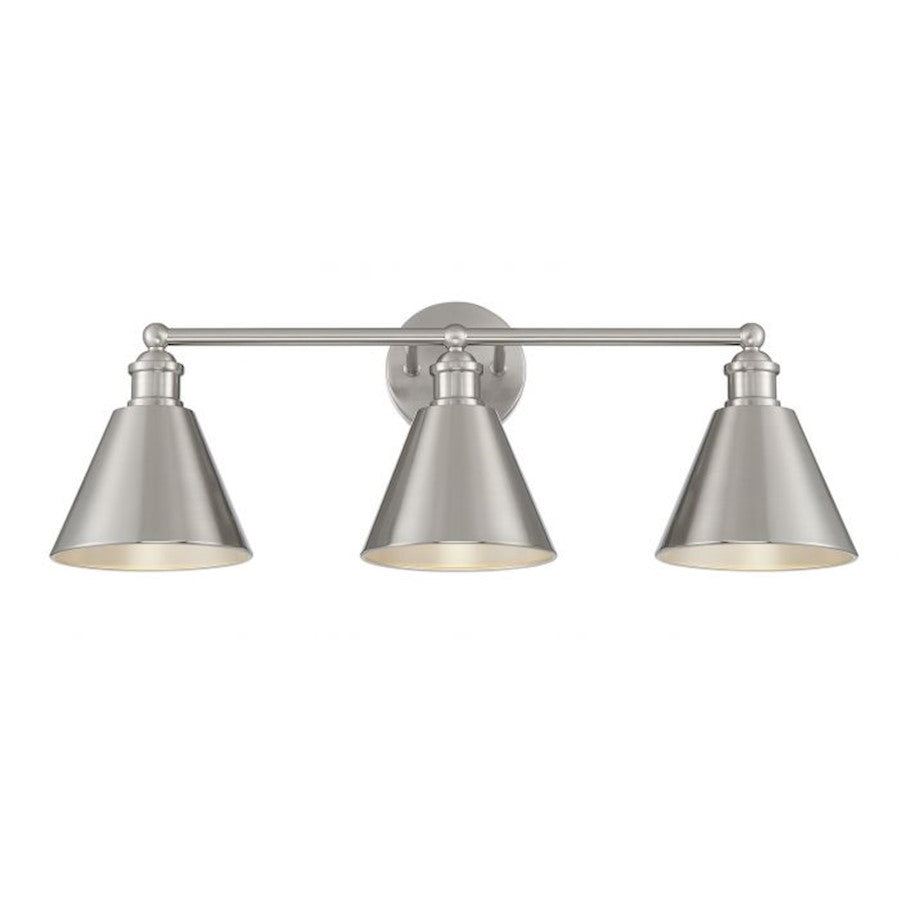 Savoy House 3-Light 27" Bathroom Vanity Light, Brushed Nickel - M80064BN