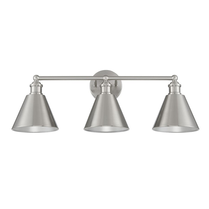 Savoy House 3-Light 27" Bathroom Vanity Light, Brushed Nickel