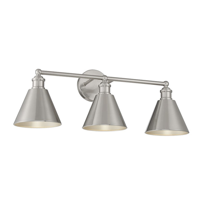 Savoy House 3-Light 27" Bathroom Vanity Light, Brushed Nickel