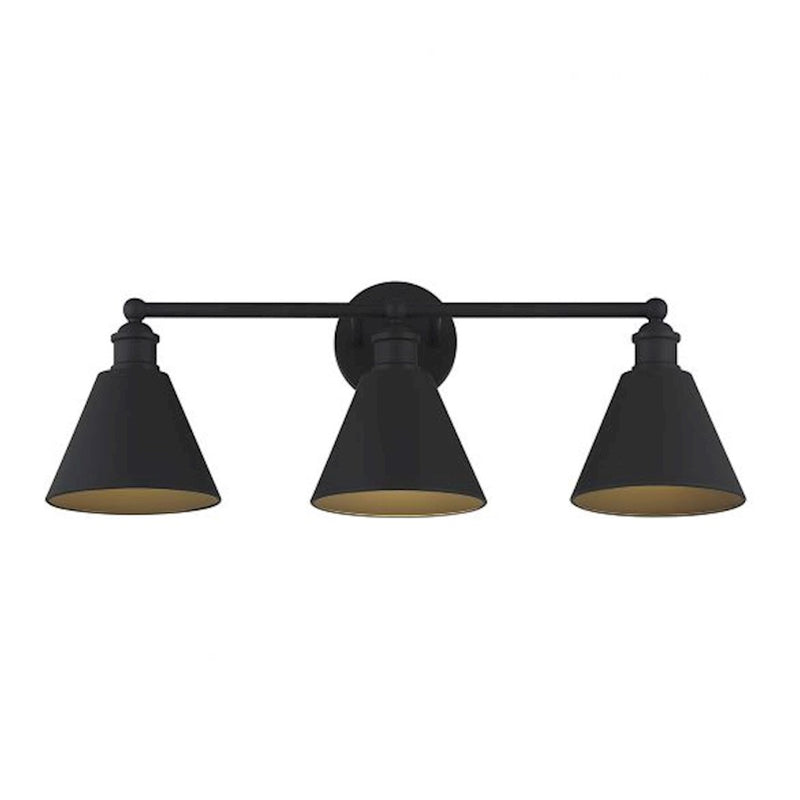 Savoy House 3-Light 27" Bathroom Vanity Light, Matte Black