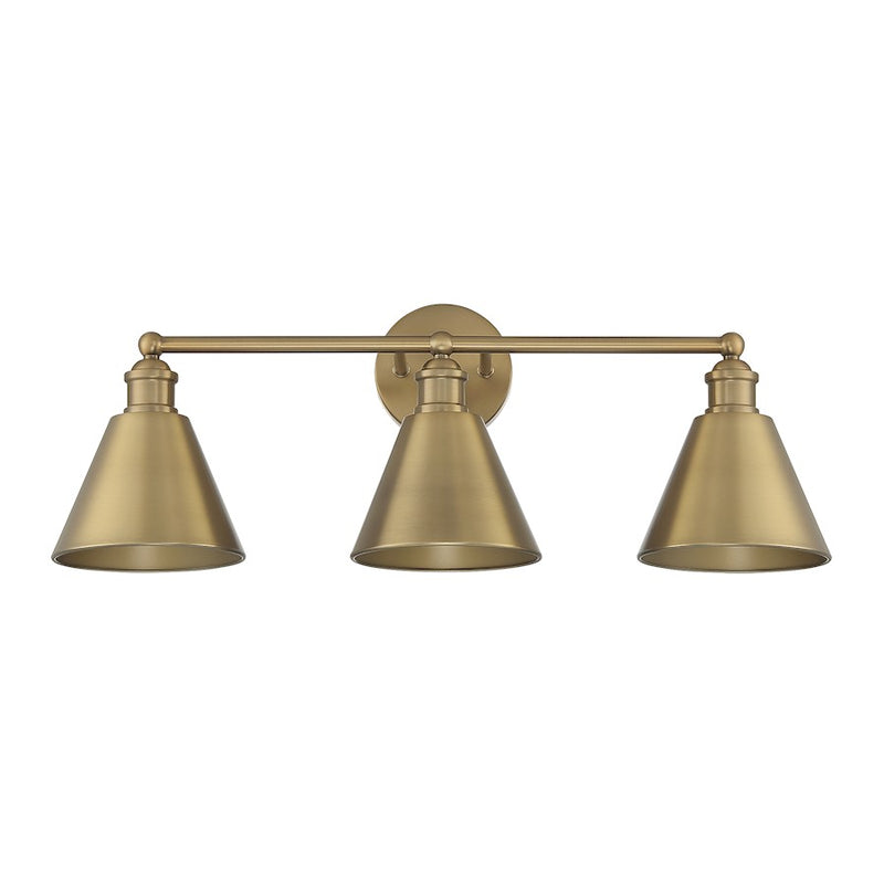 Savoy House 3-Light 27" Bathroom Vanity Light, Natural Brass