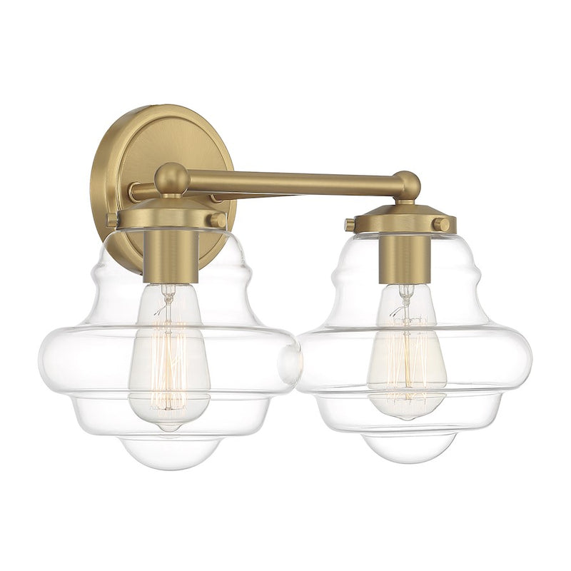 Savoy House 2-Light 17" Bathroom Vanity Light , Natural Brass