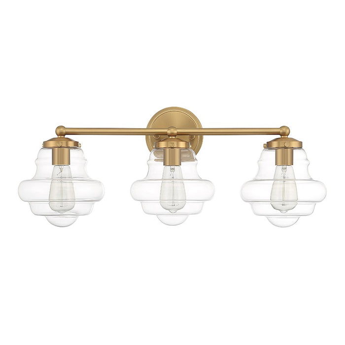 Savoy House 3-Light 26" Bathroom Vanity Light, Natural Brass