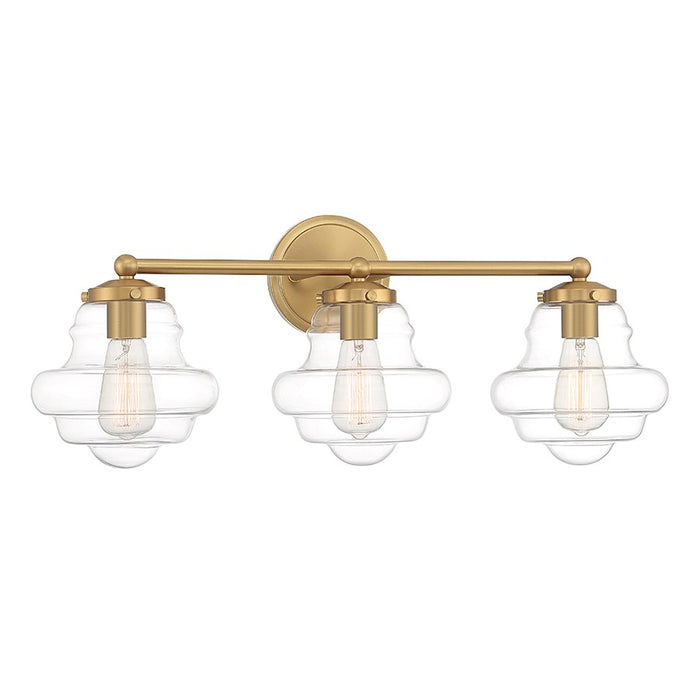 Savoy House 3-Light 26" Bathroom Vanity Light, Natural Brass