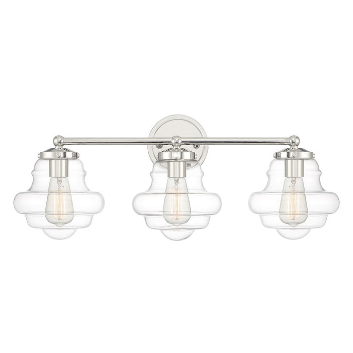 Savoy House 3-Light 26" Bathroom Vanity Light, Polished Nickel - M80073PN