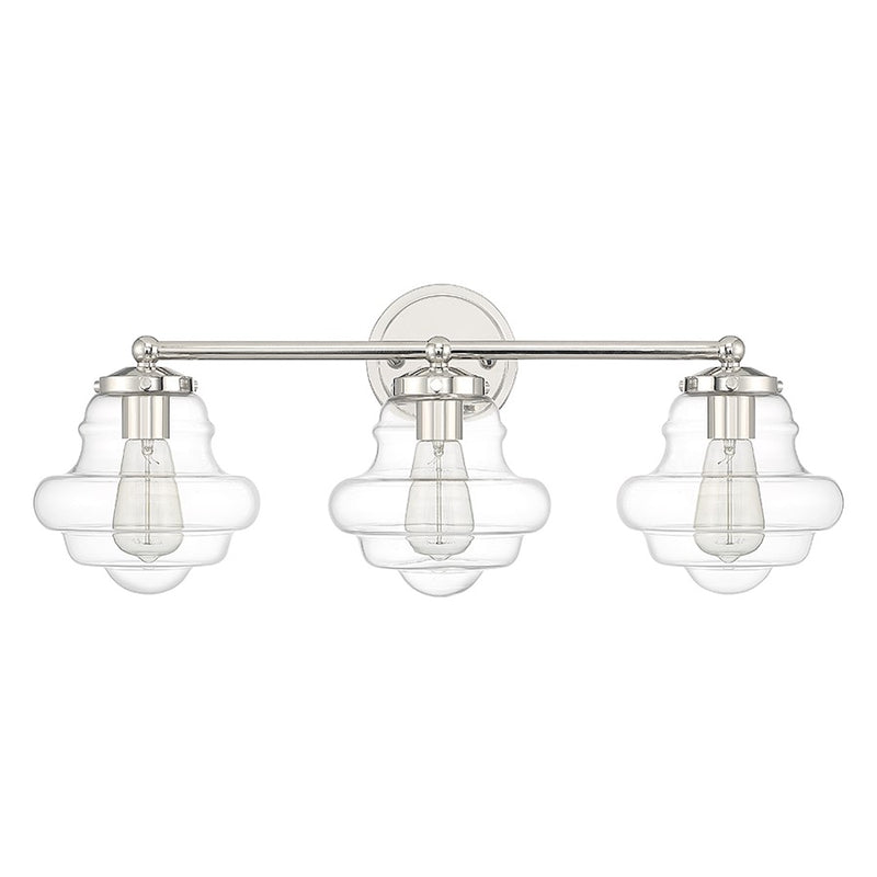 Savoy House 3-Light 26" Bathroom Vanity Light, Polished Nickel