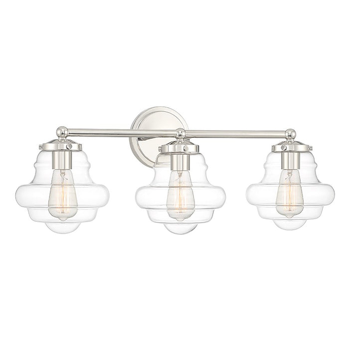 Savoy House 3-Light 26" Bathroom Vanity Light, Polished Nickel