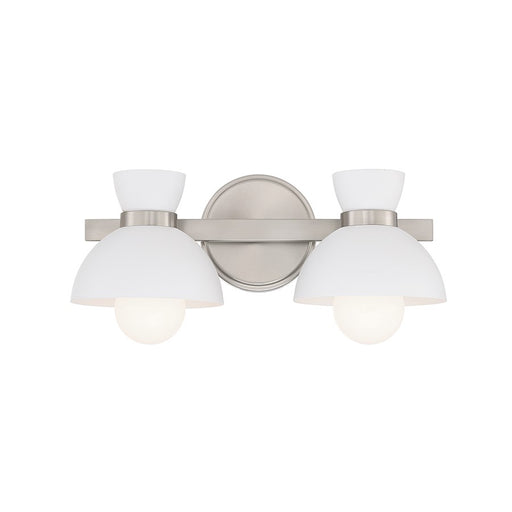 Savoy House 2-Light 17" Bathroom Vanity Light, Brushed Nickel/White - M80074BN