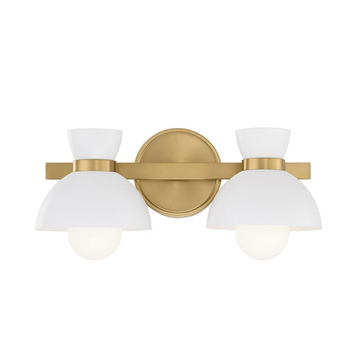 Savoy House 2-Light 17" Bathroom Vanity Light, Natural Brass/White - M80074NB