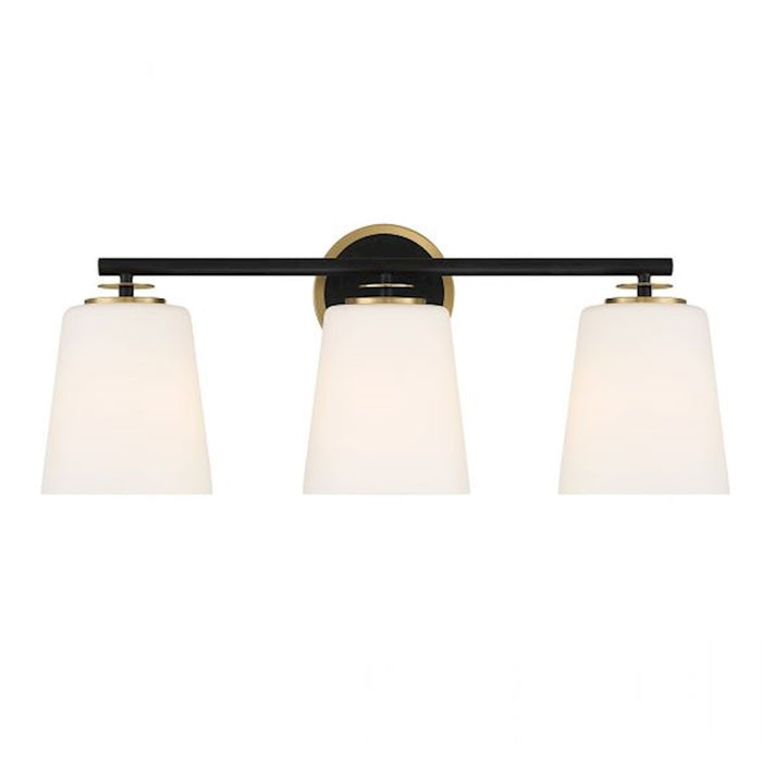 Savoy House 3Lt Bathroom Vanity Light, Black/Natural Brass - M80078MBKNB