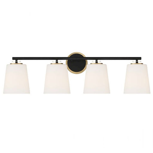 Savoy House 4Lt Bathroom Vanity Light, Black/Natural Brass - M80079MBKNB