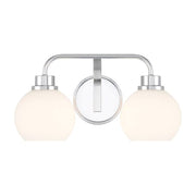 Savoy House Meridian 2Lt Bathroom Vanity Light, Chrome/White Opal - M80080CH