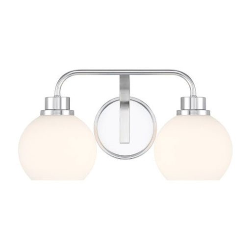 Savoy House Meridian 2Lt Bathroom Vanity Light, Chrome/White Opal - M80080CH