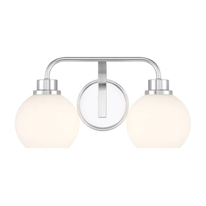 Savoy House Meridian 2Lt Bathroom Vanity Light, Chrome/White Opal - M80080CH