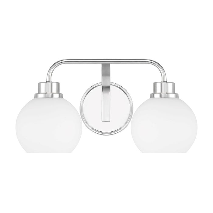 Savoy House Meridian 2Lt Bathroom Vanity Light, Chrome/White Opal