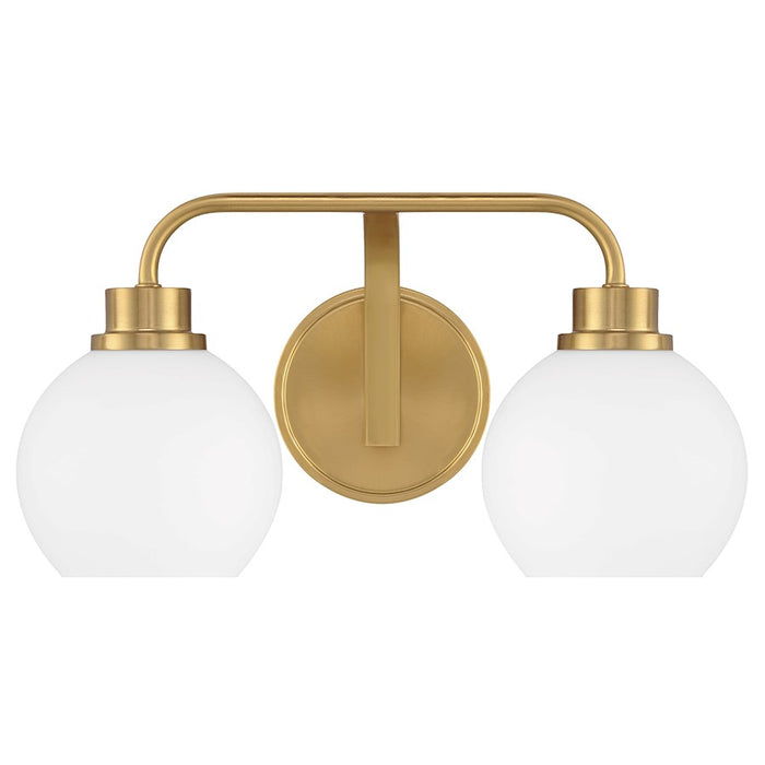 Savoy House Meridian 2Lt Bathroom Vanity Light, Brass/White Opal