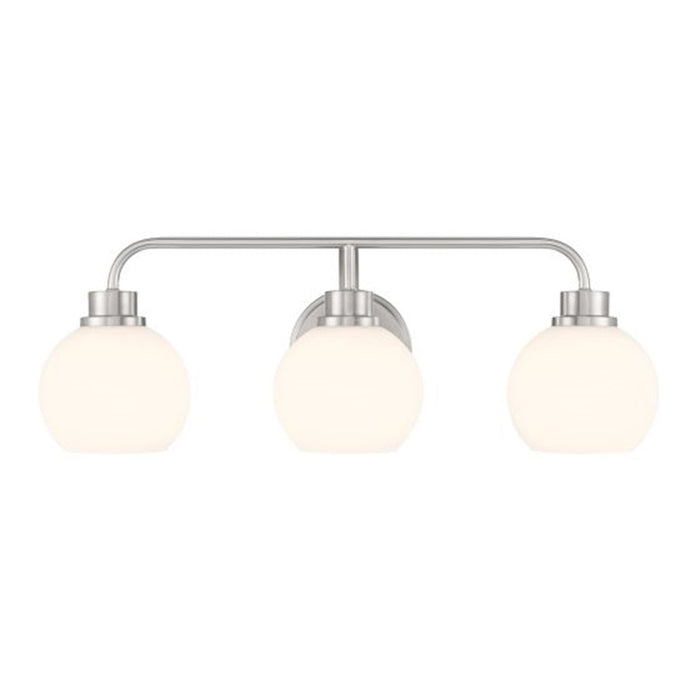 Savoy House Meridian 3Lt Bathroom Vanity Light, Nickel/White Opal - M80081BN