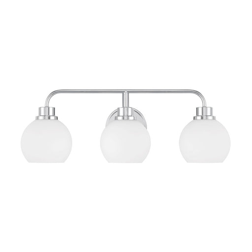 Savoy House Meridian 3Lt Bathroom Vanity Light, Chrome/White Opal