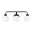 Savoy House Meridian 3Lt Bathroom Vanity Light, Black/White Opal