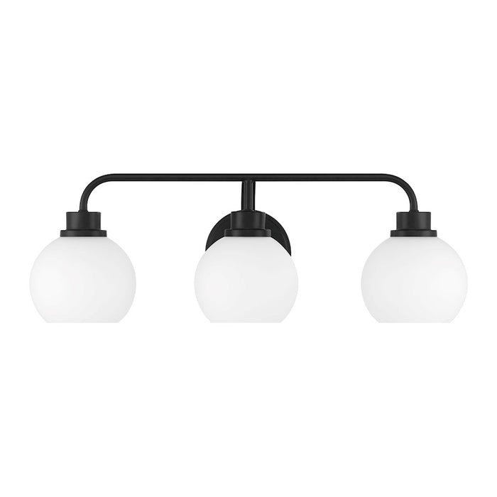 Savoy House Meridian 3Lt Bathroom Vanity Light, Black/White Opal