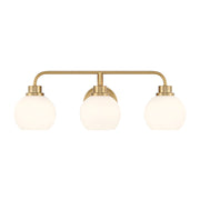 Savoy House Meridian 3Lt Bathroom Vanity Light, Brass/White Opal - M80081NB