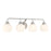 Savoy House Meridian 4Lt Bathroom Vanity Light, Nickel/White Opal