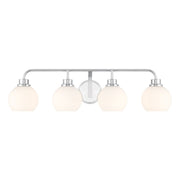 Savoy House Meridian 4Lt Bathroom Vanity Light, Chrome/White Opal - M80082CH