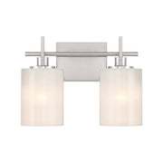 Savoy House Meridian 2Lt Bathroom Vanity Light, Nickel/White Strie - M80083BN