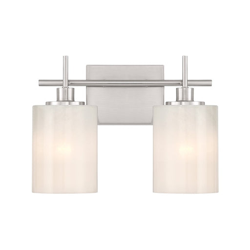 Savoy House Meridian 2Lt Bathroom Vanity Light, Nickel/White Strie - M80083BN